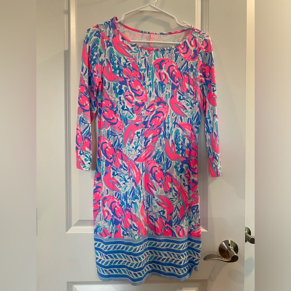 Lilly Pulitzer Lobster Print 3/4 Sleeve Dress. Size XS
